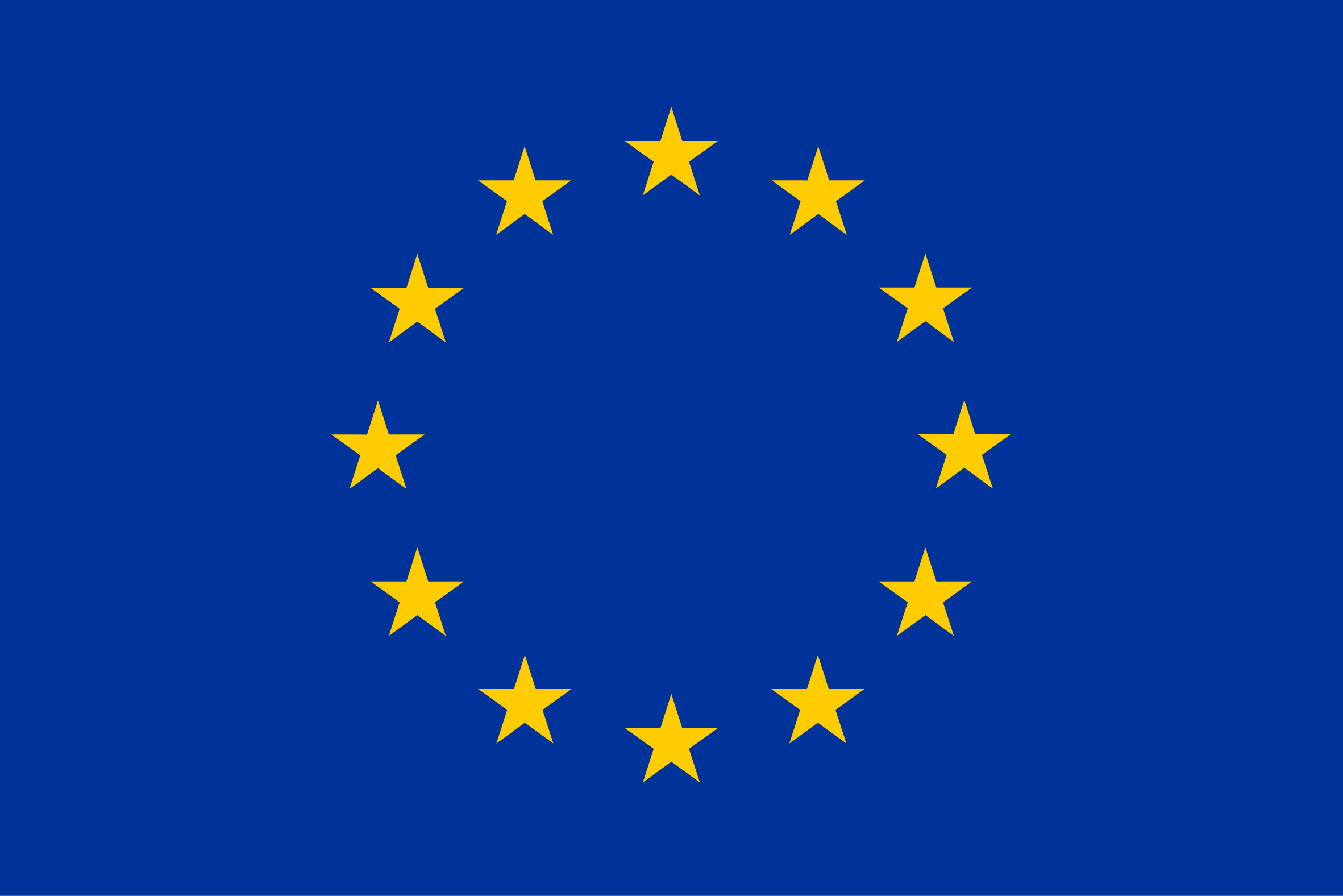 EU Flag with 12 yellow stars
