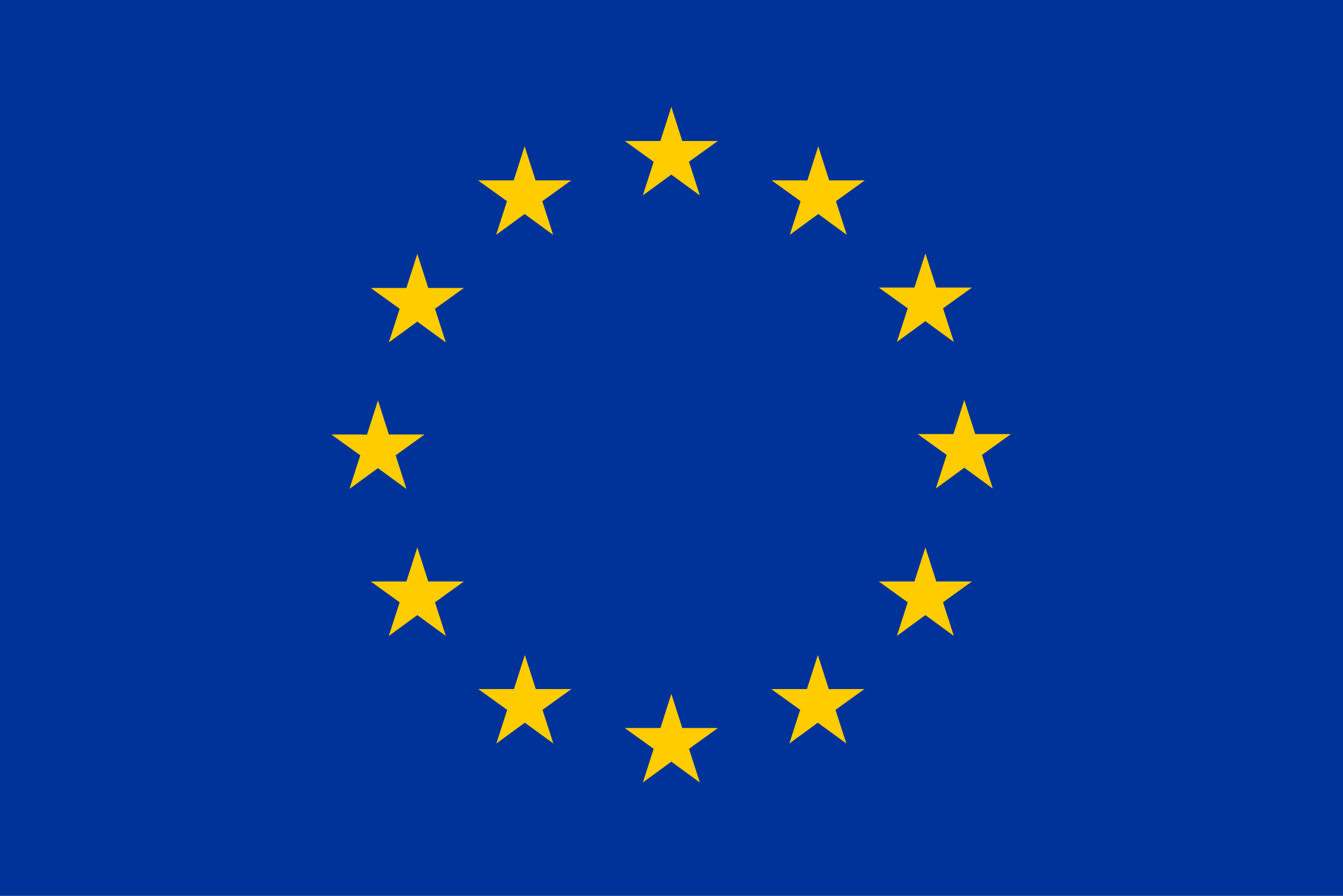 EU Flag with 12 yellow stars